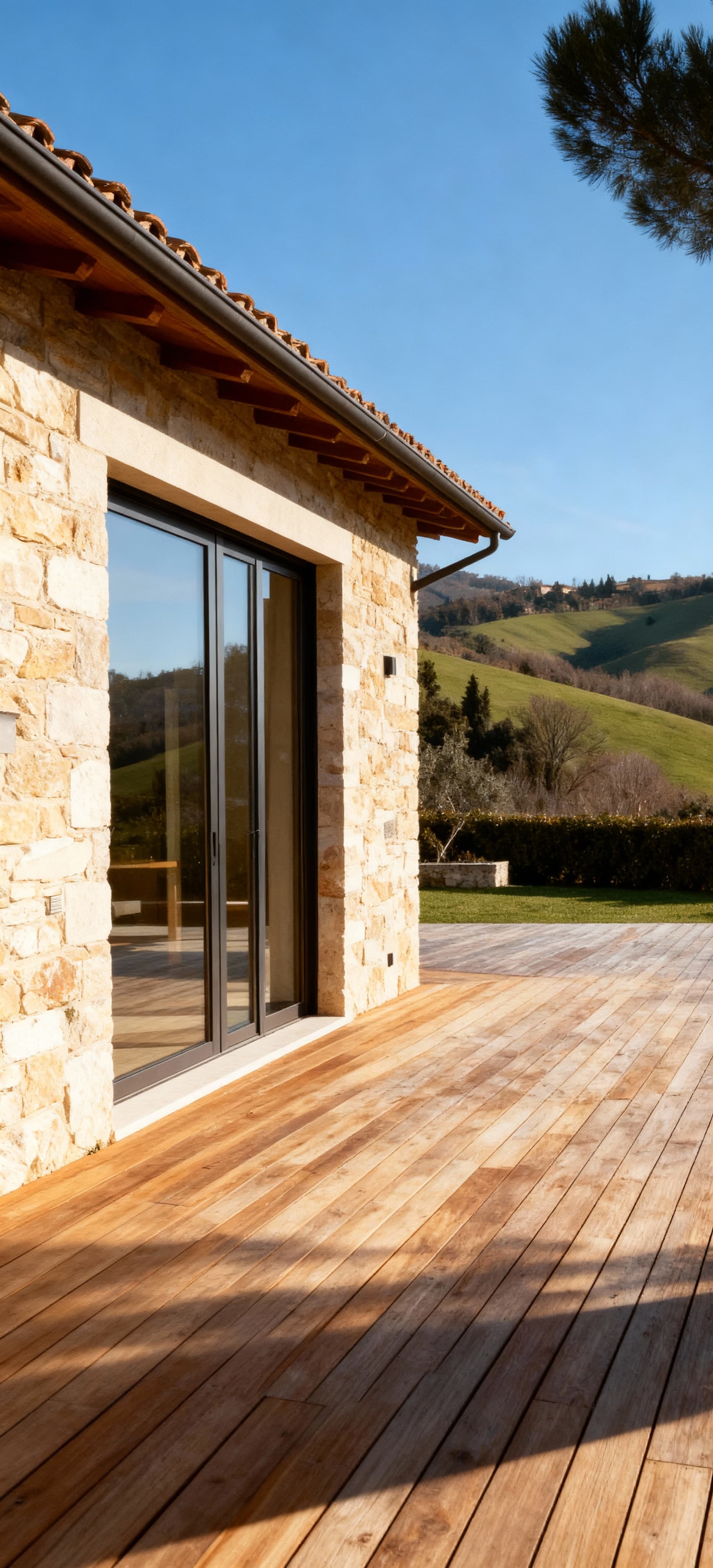 Charming countryside villas for sale in Ascoli Piceno, surrounded by greenery and offering stunning hill views.