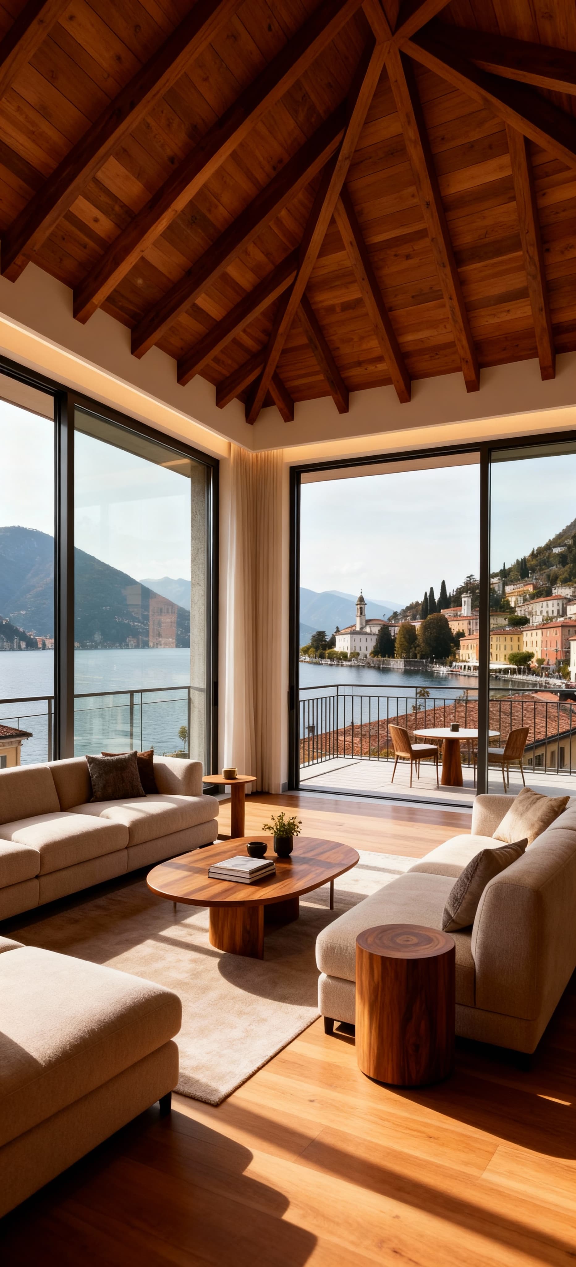 Luxury penthouses for sale in Como city, featuring stunning views of the historic center and lake, exquisite interiors, and panoramic terraces.