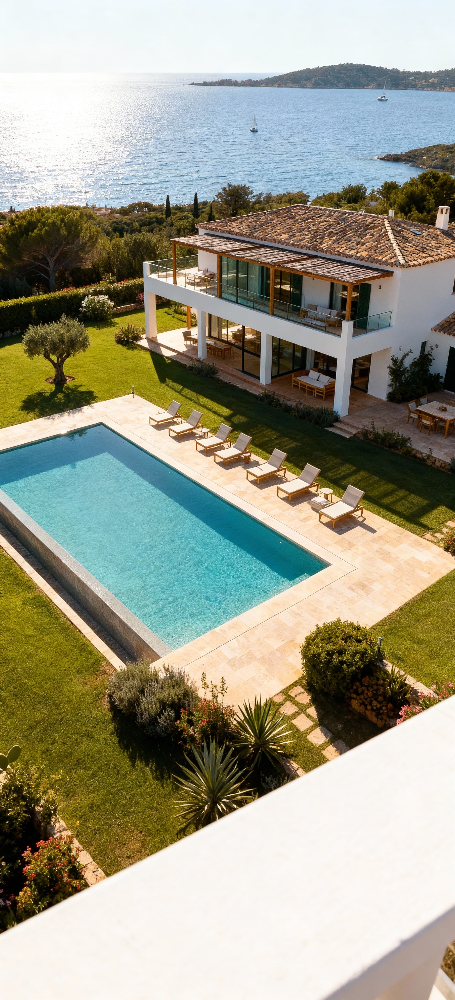 Exclusive villa apartments for sale in Porto Cervo, featuring private gardens and stunning sea views.