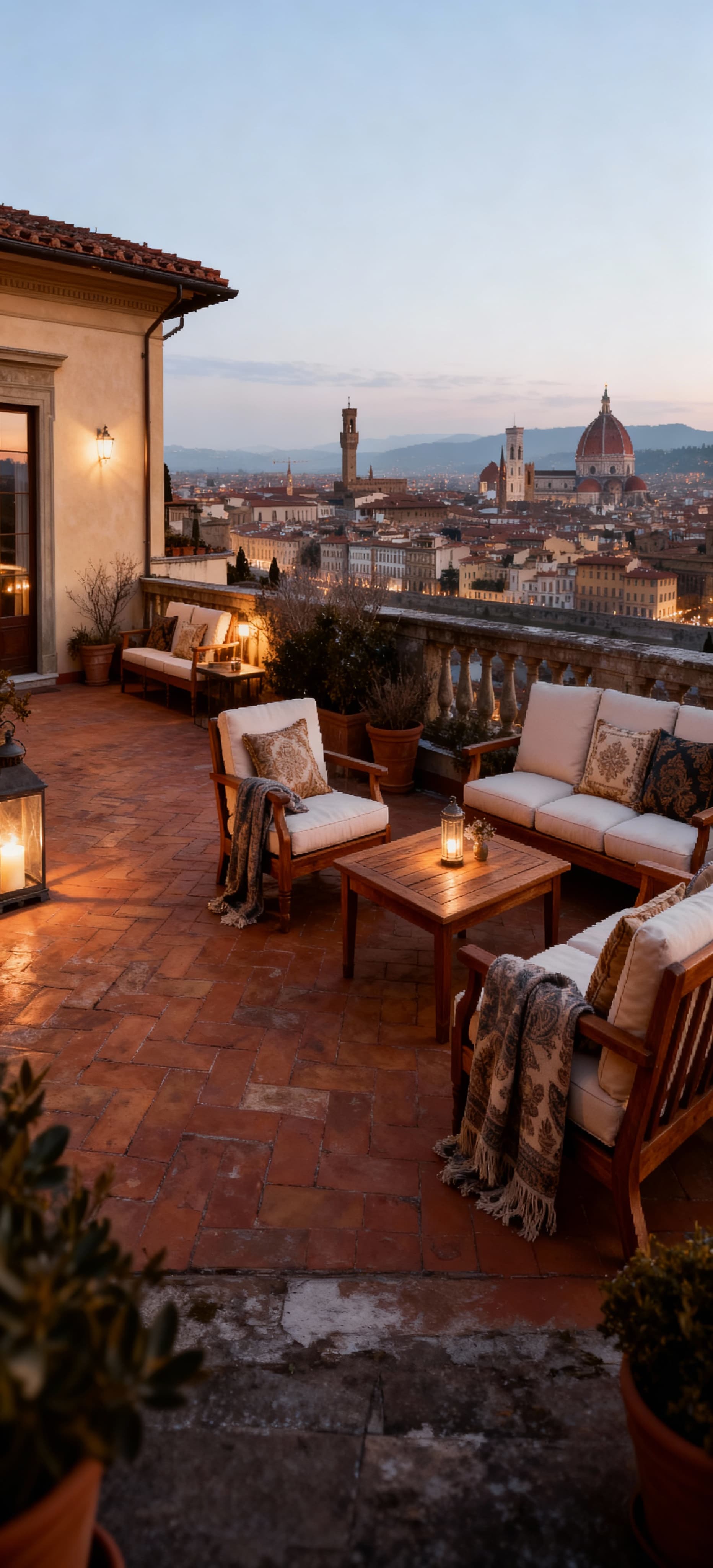 Luxury penthouses for sale in Florence city center, featuring spacious terraces and high-end finishes.