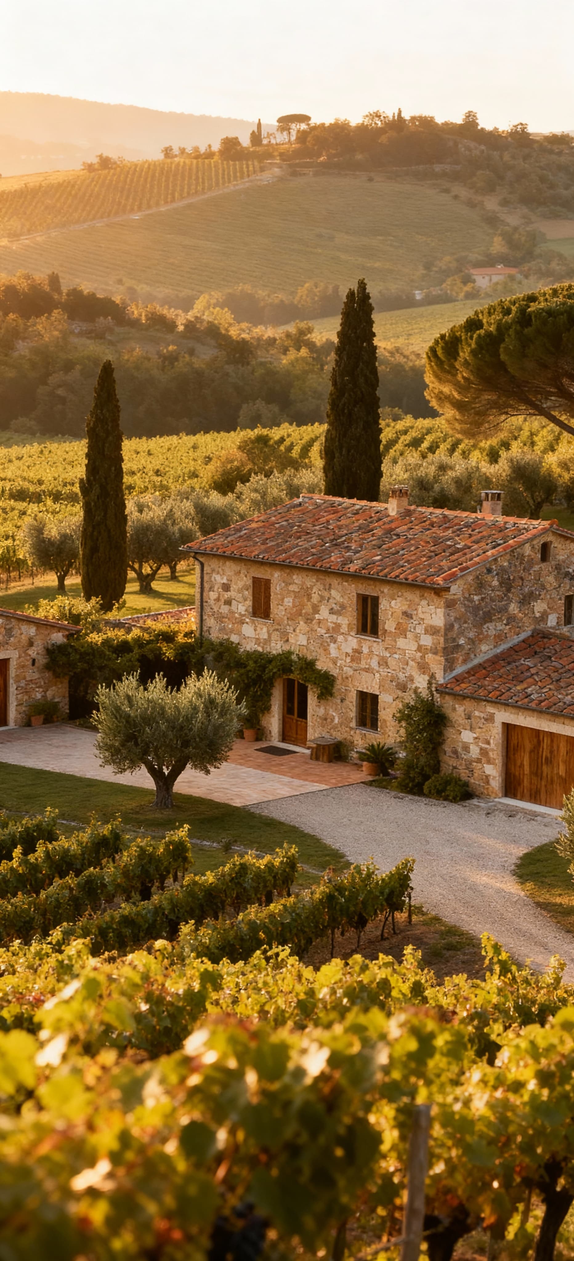 Stunning estates for sale in Pisa's countryside featuring vineyards, olive groves, and charming farmhouses for investment.