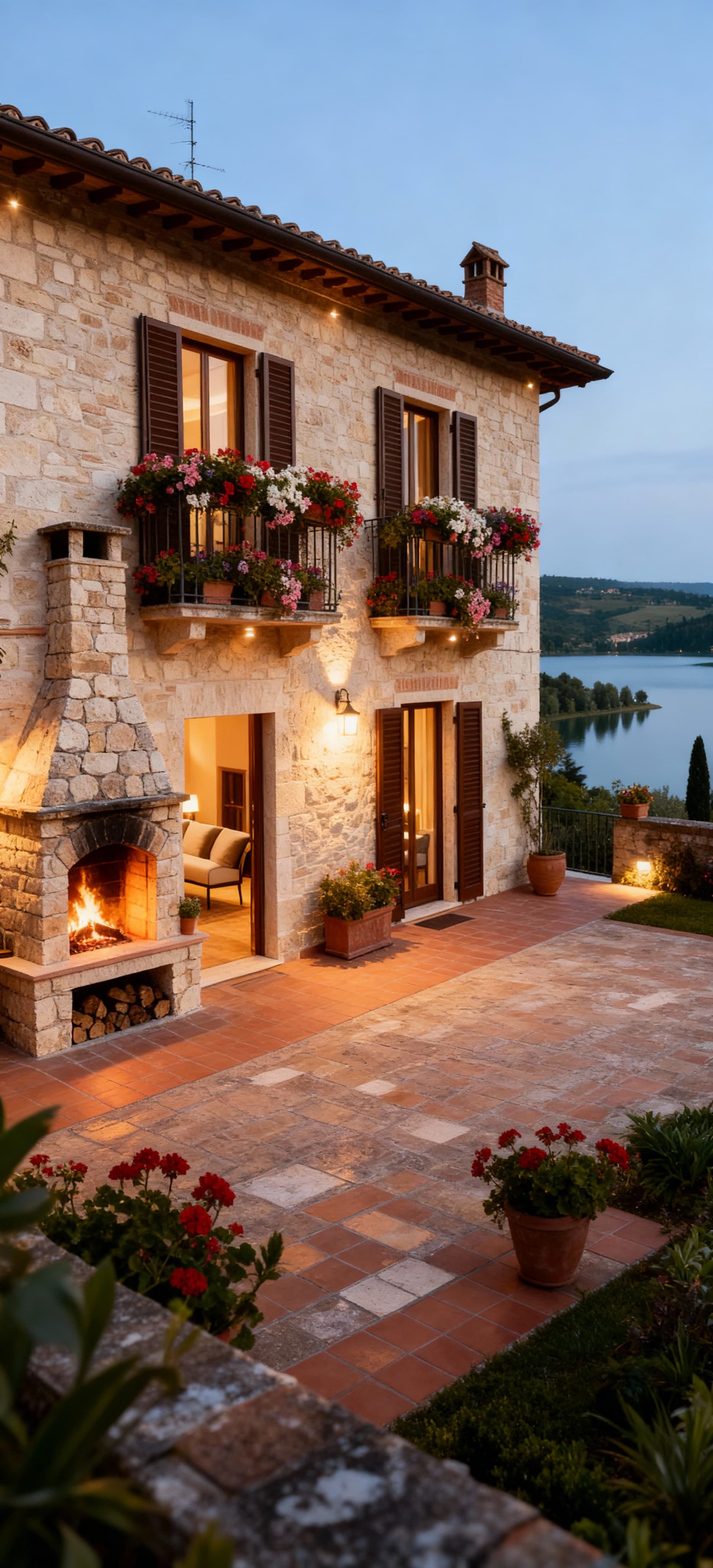 Independent houses for sale in Perugia, lakeside area, blending traditional style with modern comfort.