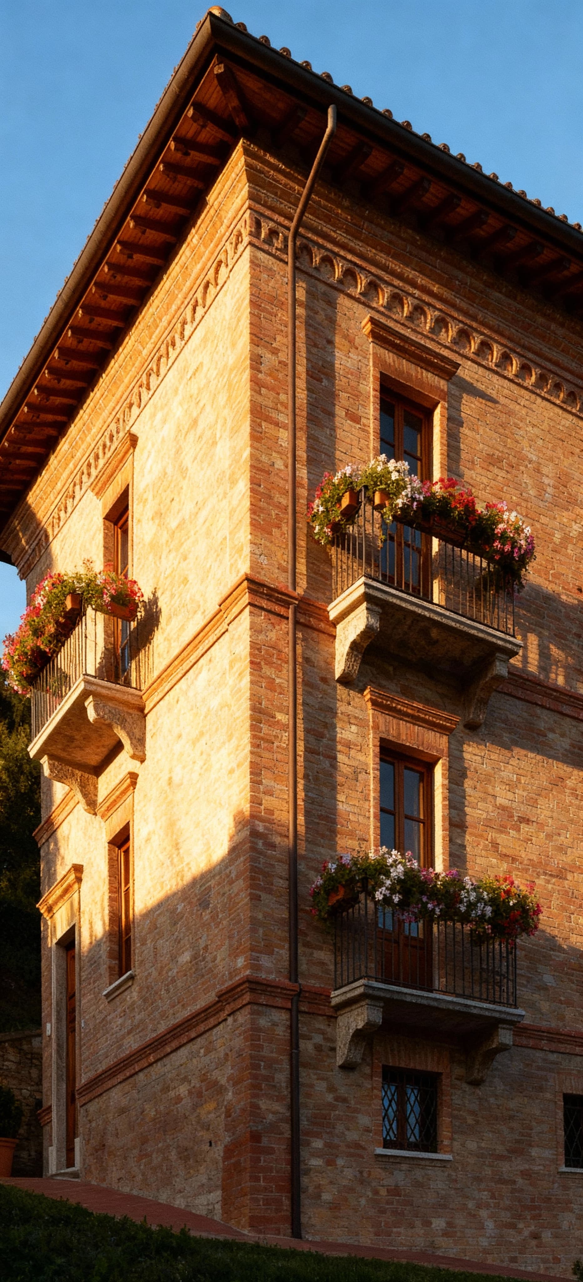 Luxury terraced houses for sale in the countryside near Perugia, featuring exclusive spaces and elegant design.