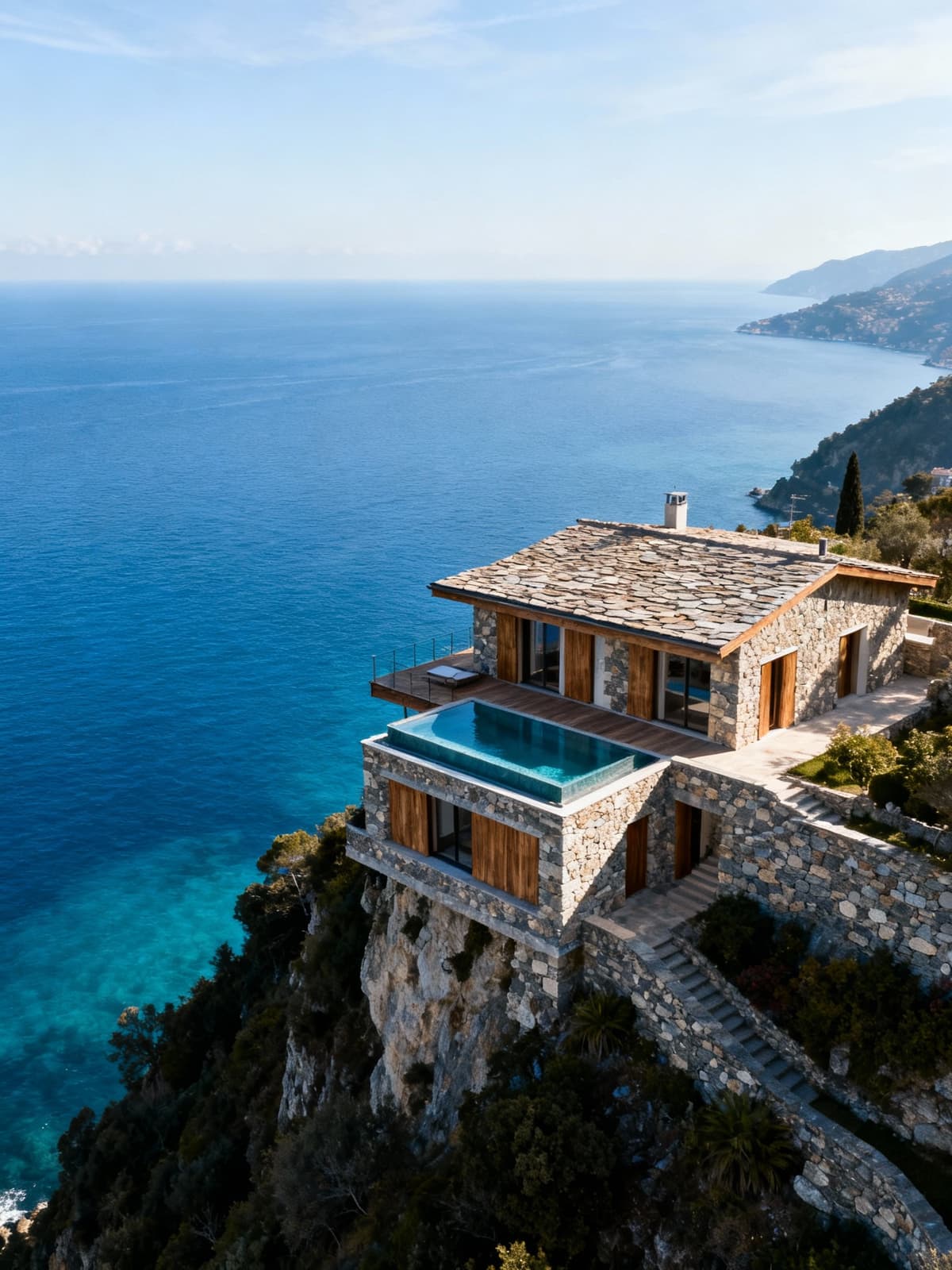 Exclusive villas overlooking the crystal-clear sea of the Italian Riviera, featuring elegant design in a serene atmosphere.