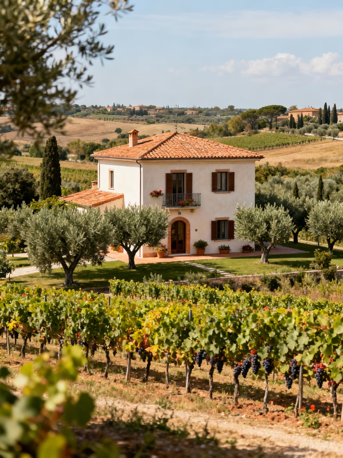 Charming independent house in the Roman countryside, surrounded by olive groves and vineyards, radiating warmth and tranquility.