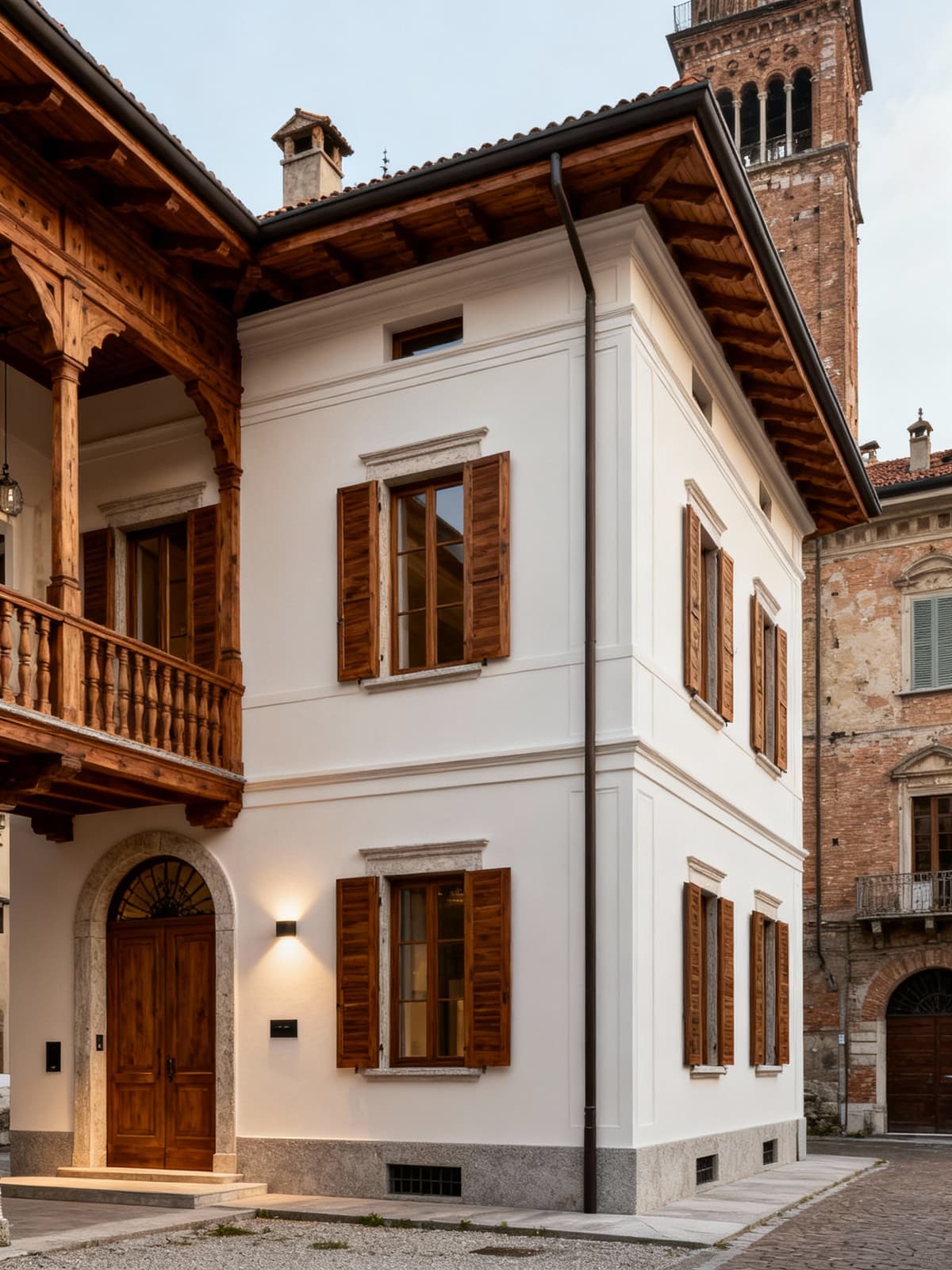 Elegant independent home in historic Cuneo, showcasing refined architecture blending tradition and modernity.