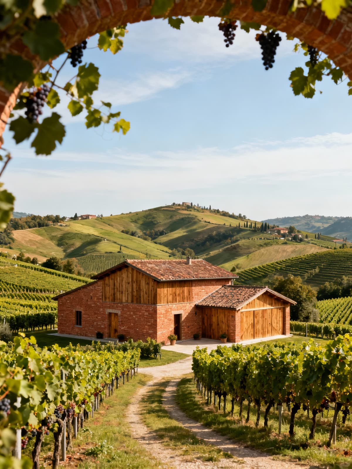 Prestigious farm in the heart of Piemonte, surrounded by lush Asti hills and meticulously maintained vineyards.