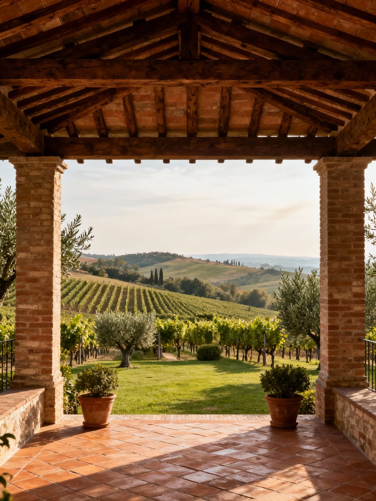 Prestigious farmhouse in the Bologna hills, surrounded by vineyards and olive groves, showcasing Emilia's rich tradition.