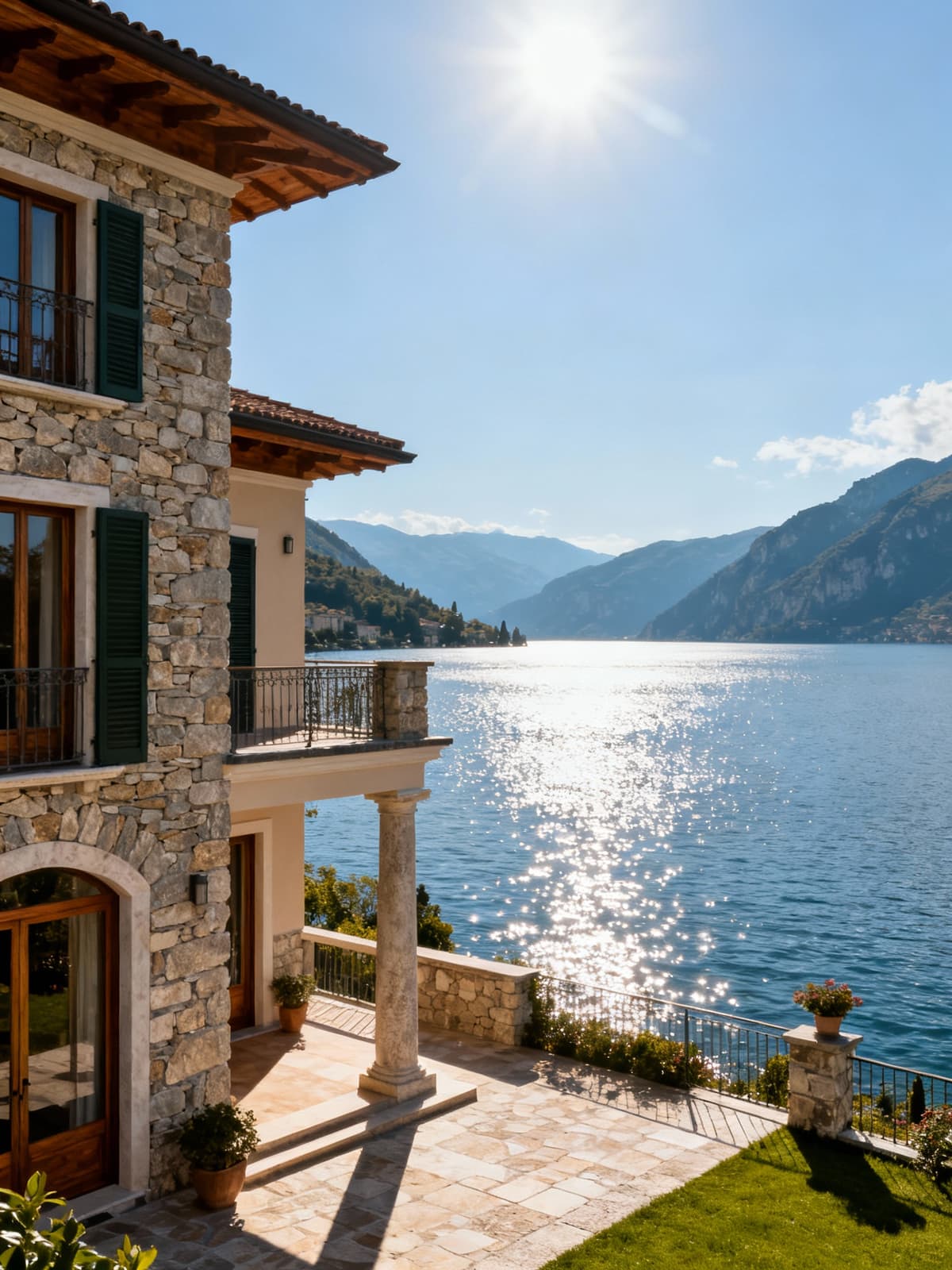 Villa di lusso affacciata sul Lago di Garda, incastonata in un paesaggio lacustre di straordinaria bellezza, con eleganti finiture.