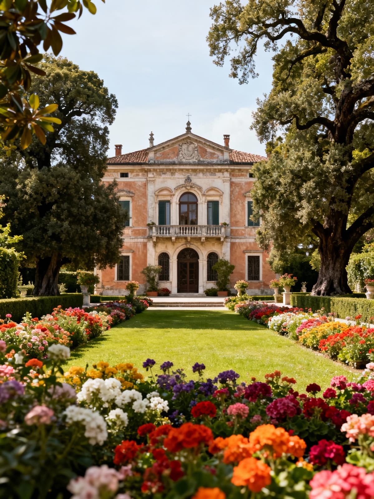 Luxury apartments in a historic villa in Veneto, surrounded by lush gardens and timeless architectural elegance.
