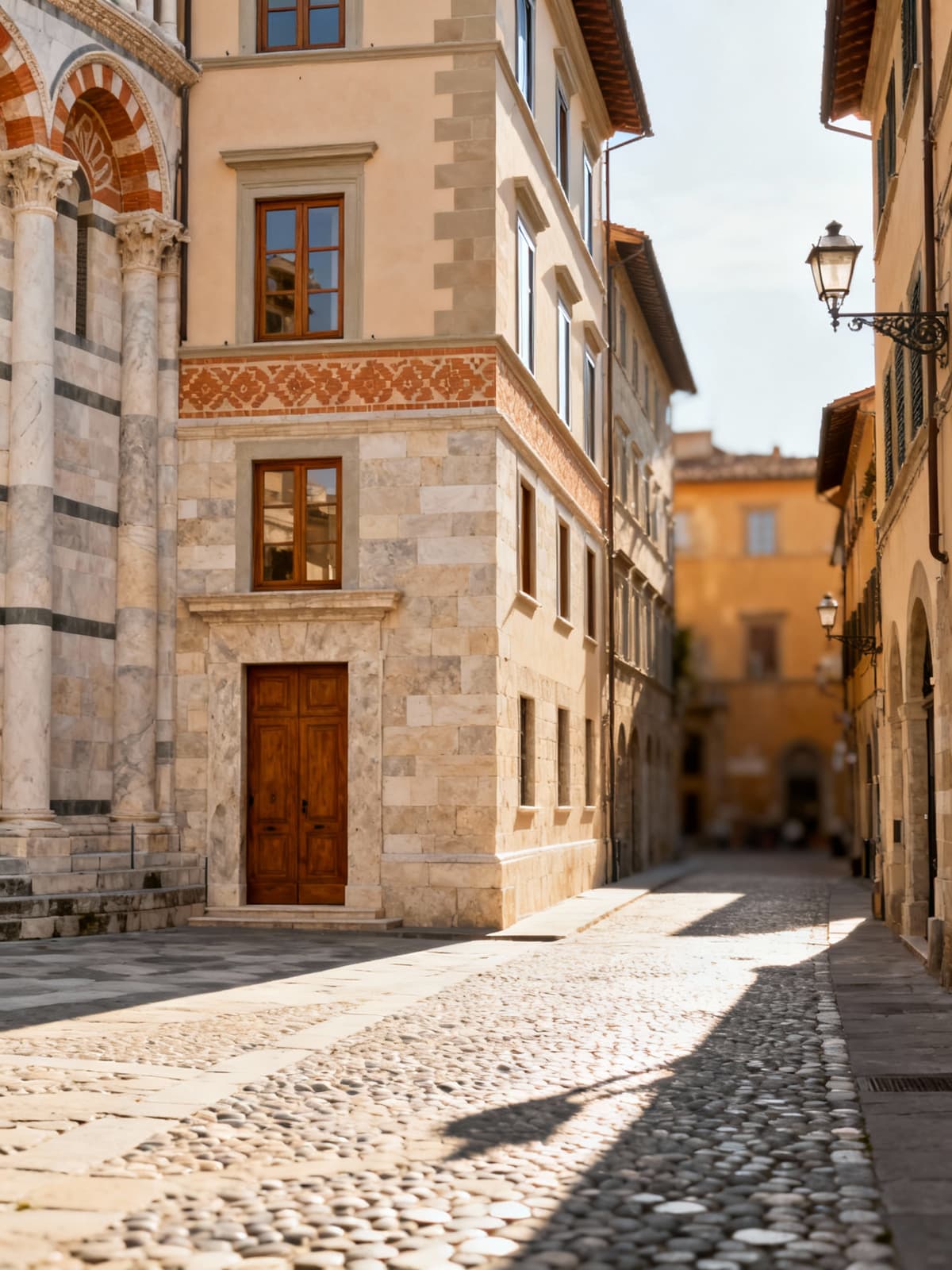 Elegant Renaissance-style apartments in historic Pisa, overlooking cobblestone streets and charming squares.