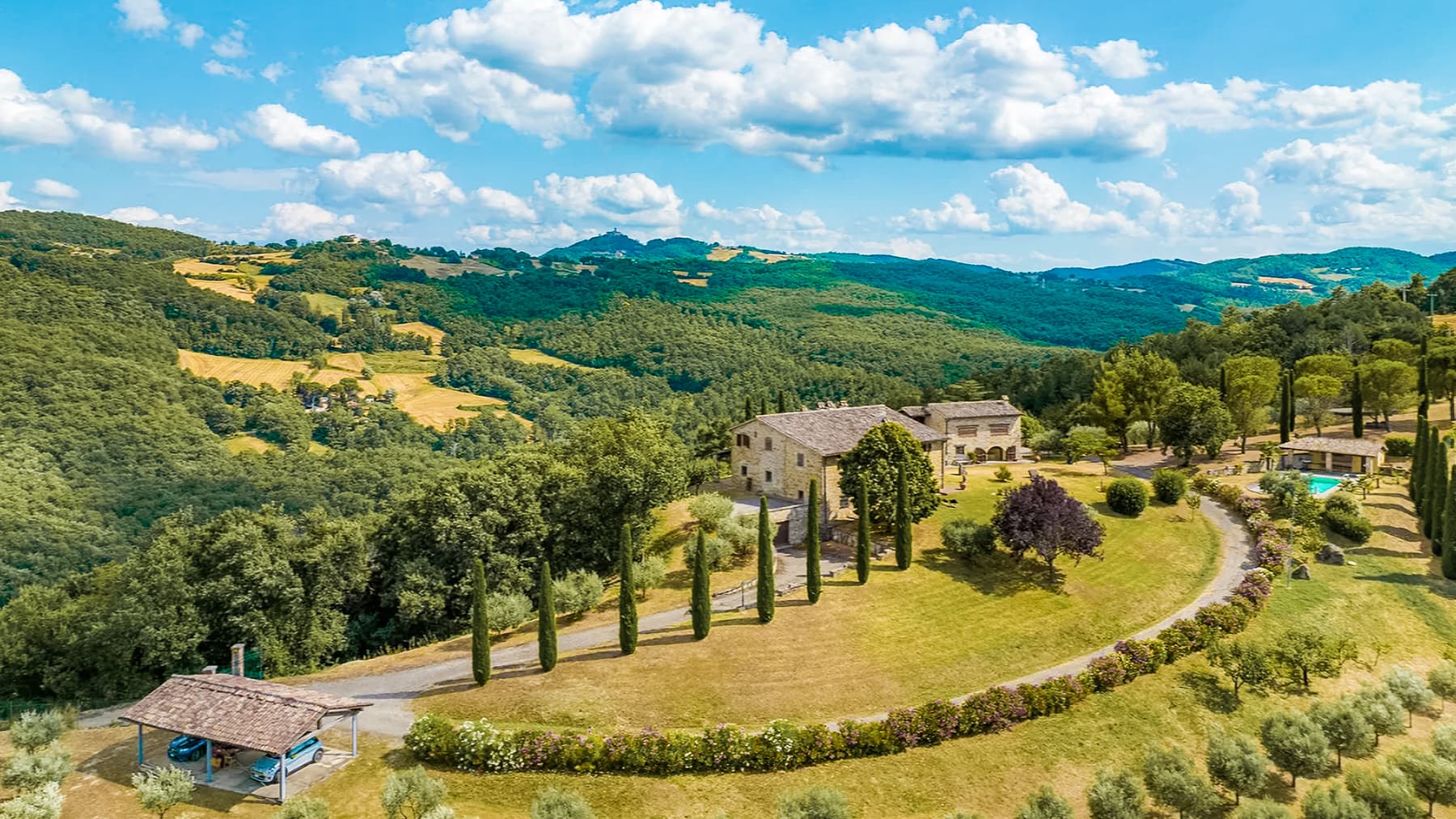 Casale panoramico a Monte Santa Maria Tiberina, Umbria