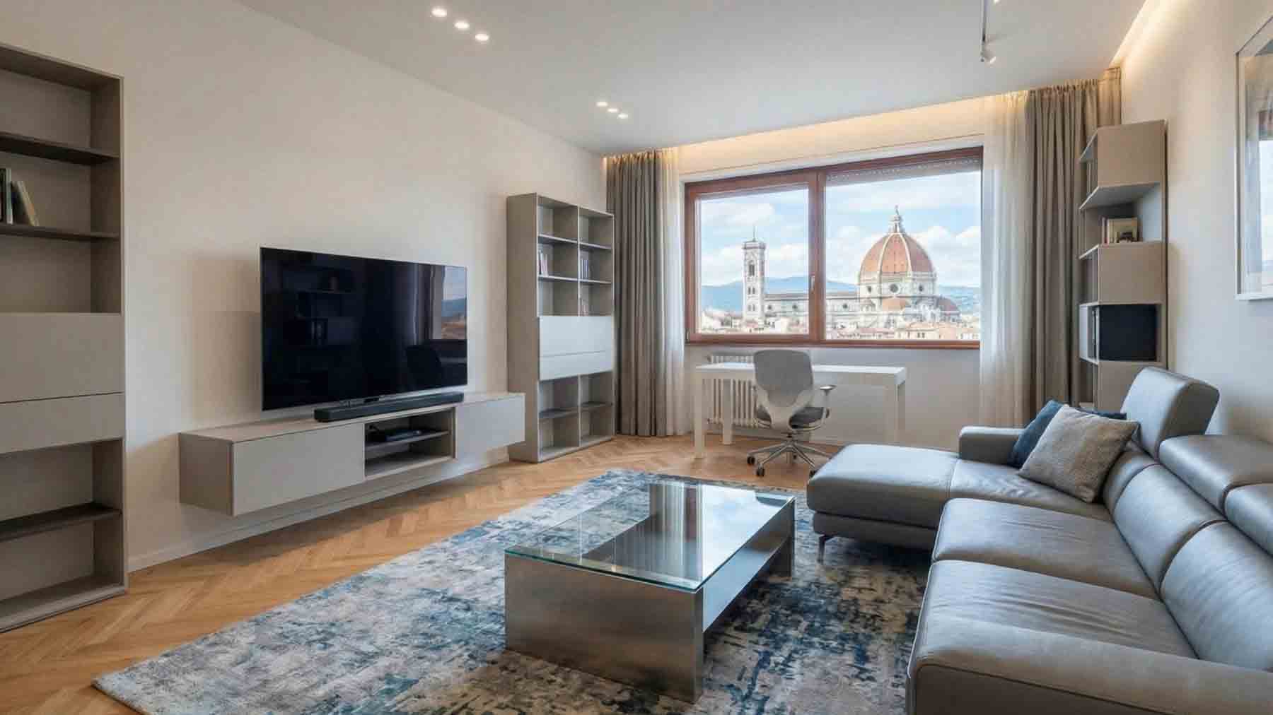 Attico luminoso con grandi vetrate nel cuore di Firenze