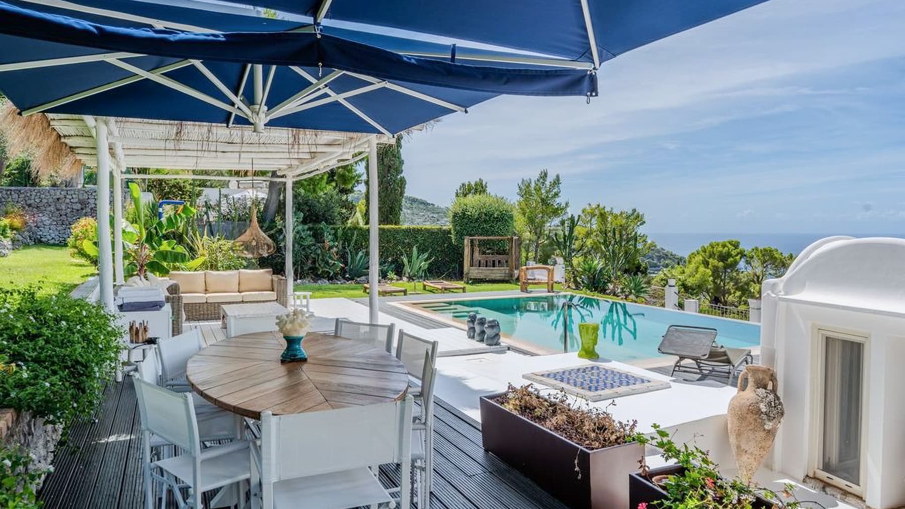 Villa esclusiva ad Anacapri, vista mare e piscina