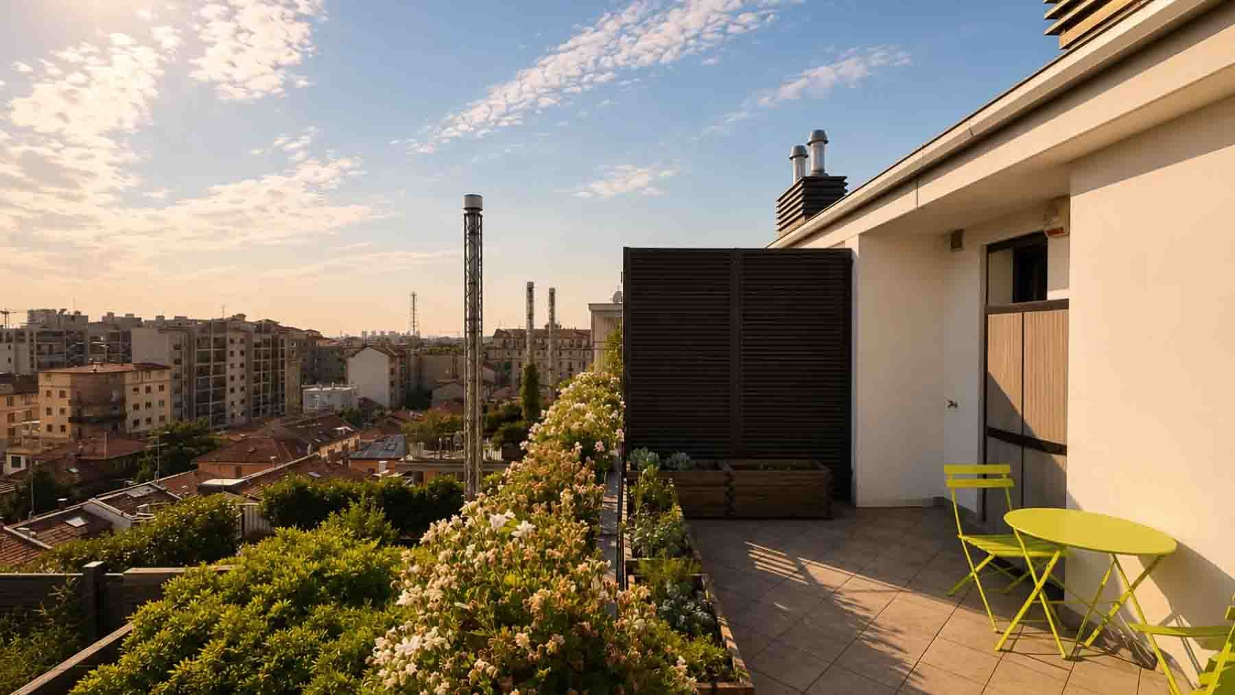 Attico esclusivo a Milano con giardino pensile
