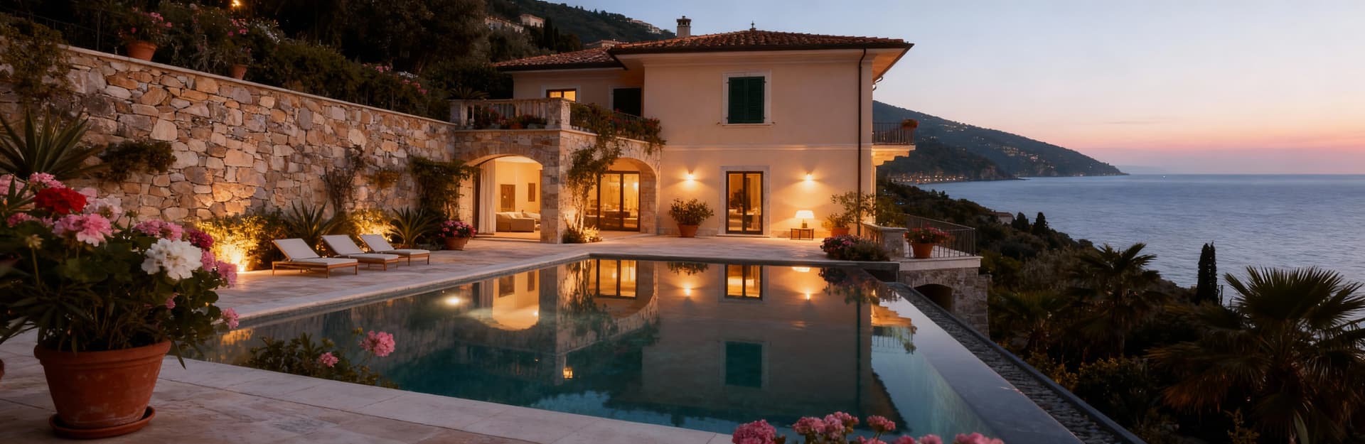 Luxury properties for sale in Genoa, Liguria, featuring historic villas and modern sea-view penthouses in a picturesque setting.