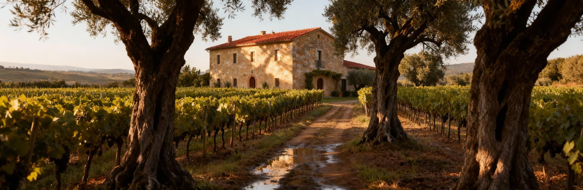 Tuscany countryside real estate in Livorno, featuring elegant villas, historic farms, and scenic landscapes among olive groves.