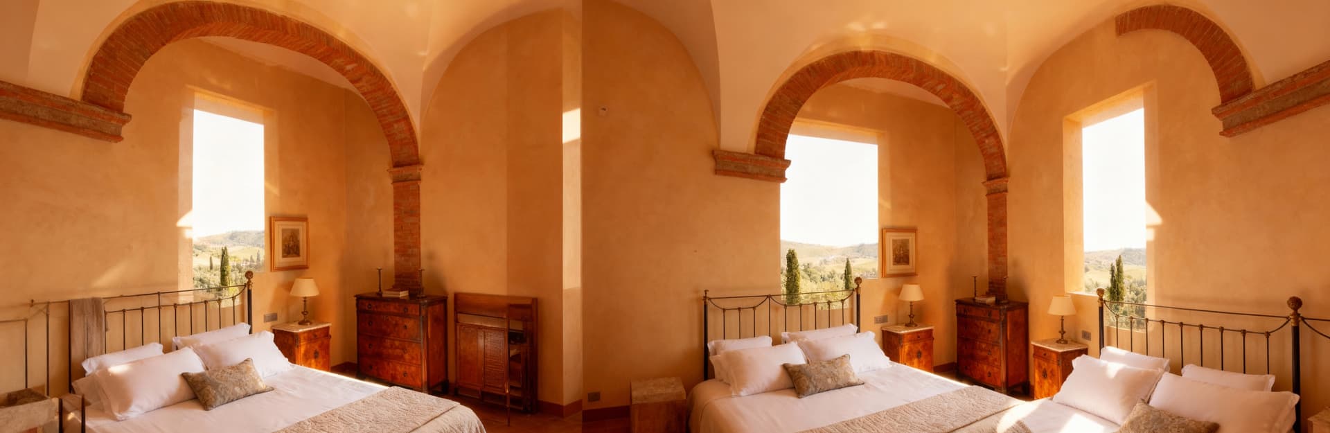 Charming Tuscan farmhouses for sale in Chianti, surrounded by vineyards and rolling hills, offer luxurious country living.