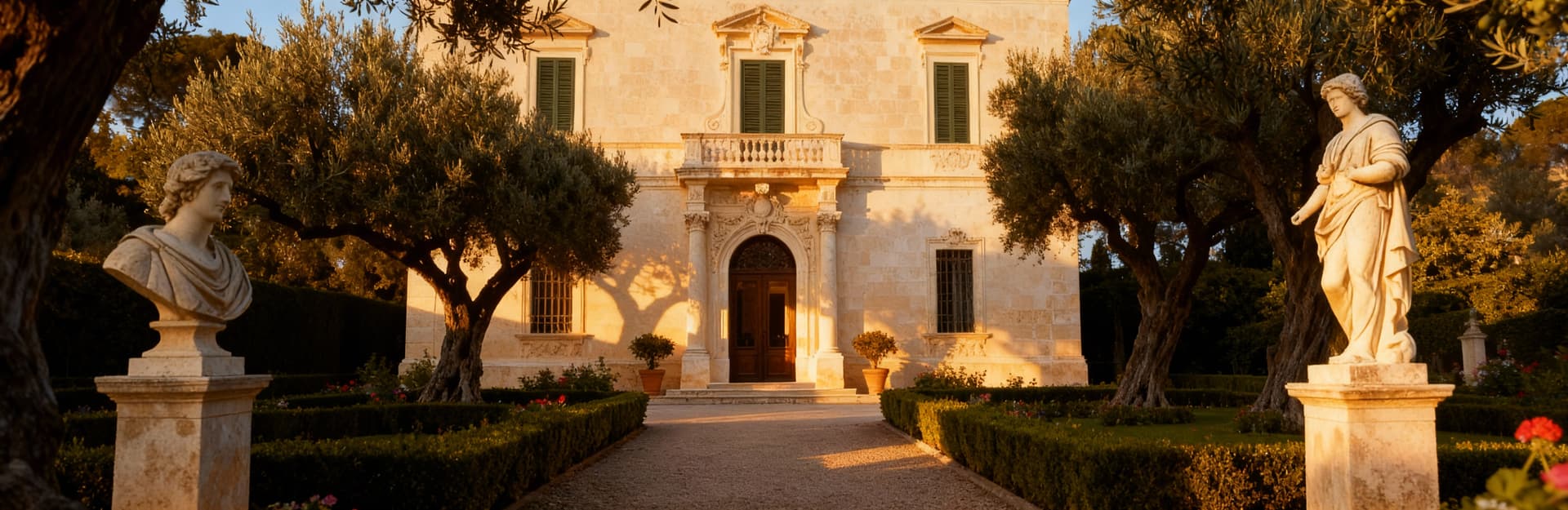 Historic villas for sale in Lecce's countryside, surrounded by ancient olive groves and spacious private gardens.