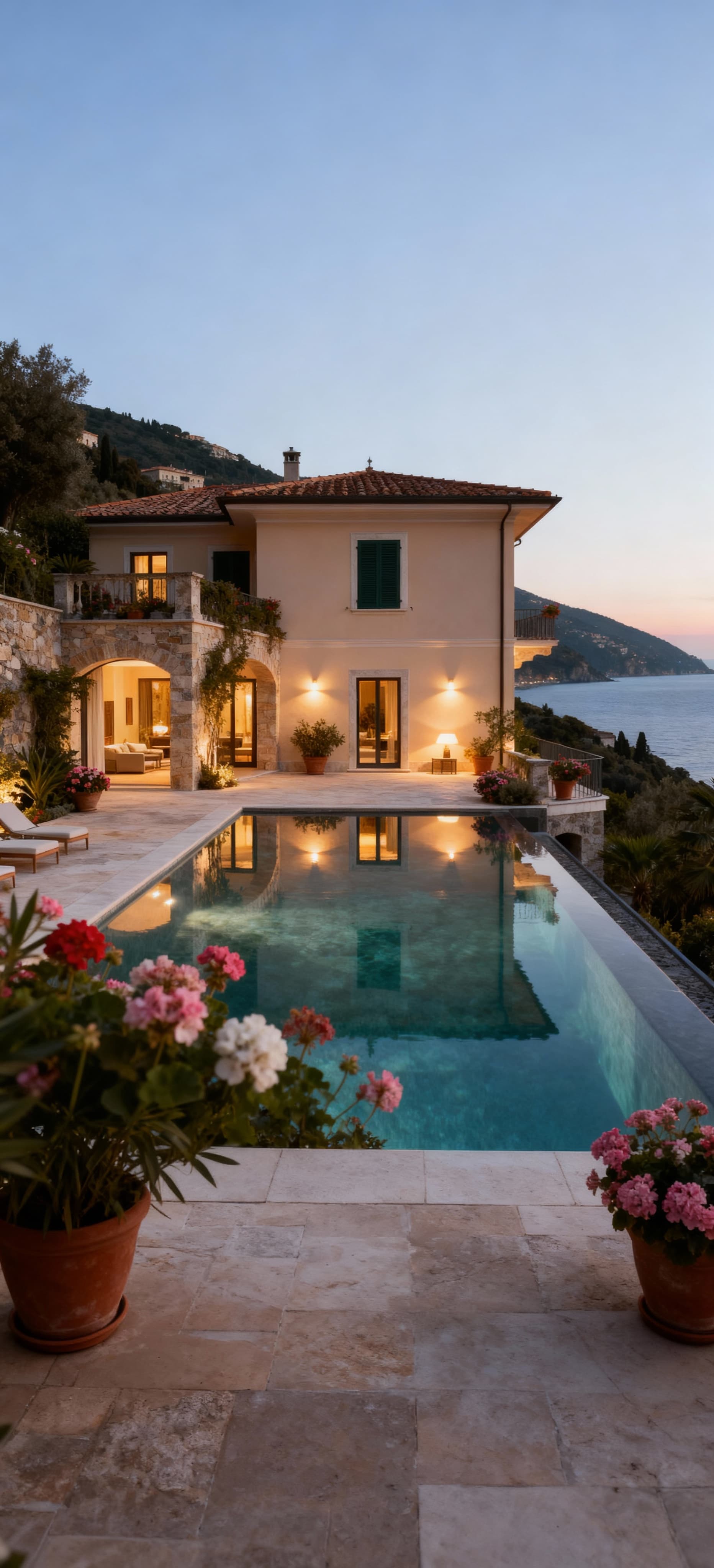Luxury properties for sale in Genoa, Liguria, featuring historic villas and modern sea-view penthouses in a picturesque setting.