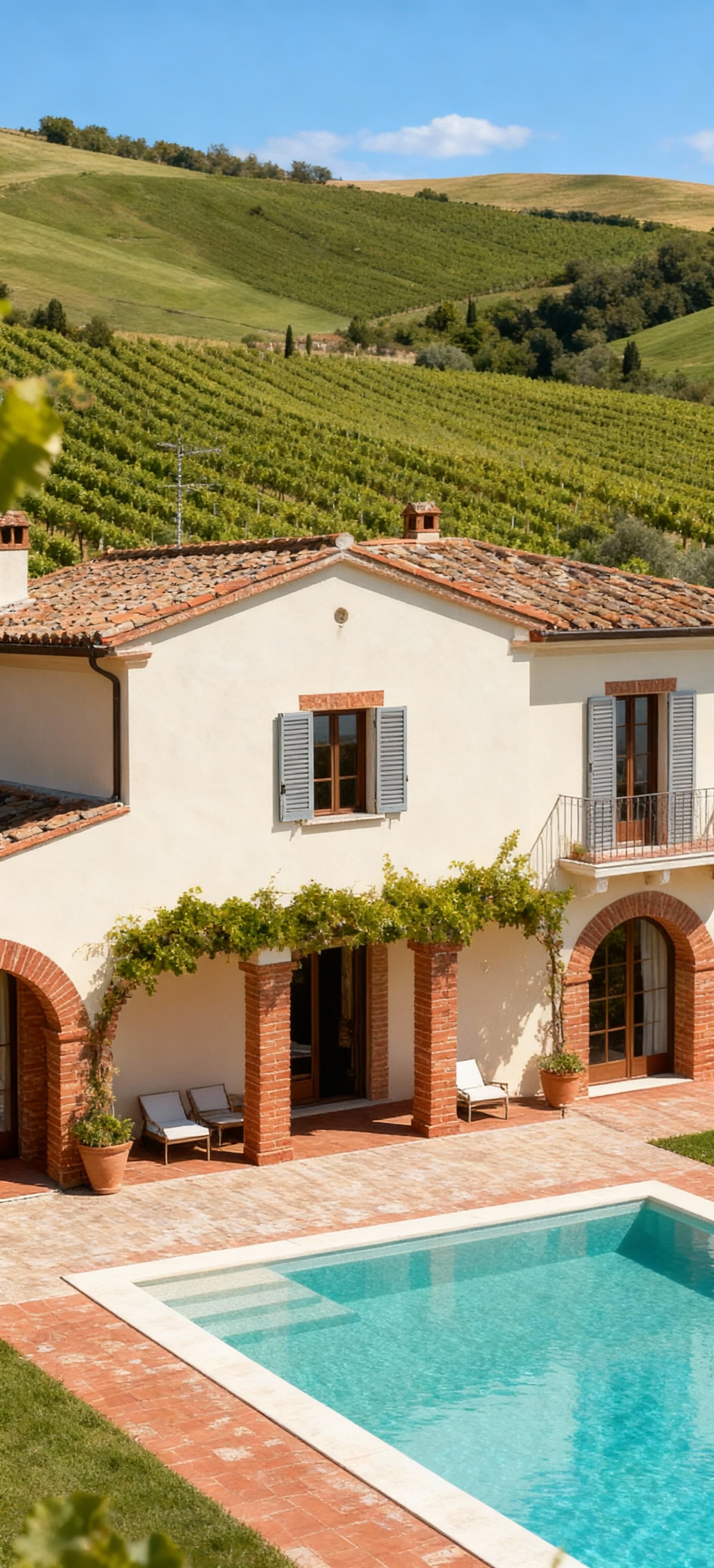 Luxury properties for sale in Tuscany's Val d'Orcia, showcasing elegant villas and stunning landscapes in an exclusive setting.