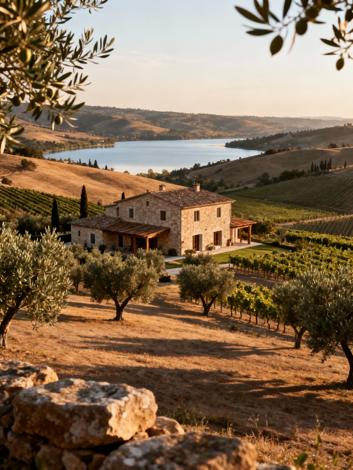 Residenze di lusso immerse tra le colline umbre e i laghi di Perugia, circondate da oliveti e vigneti.