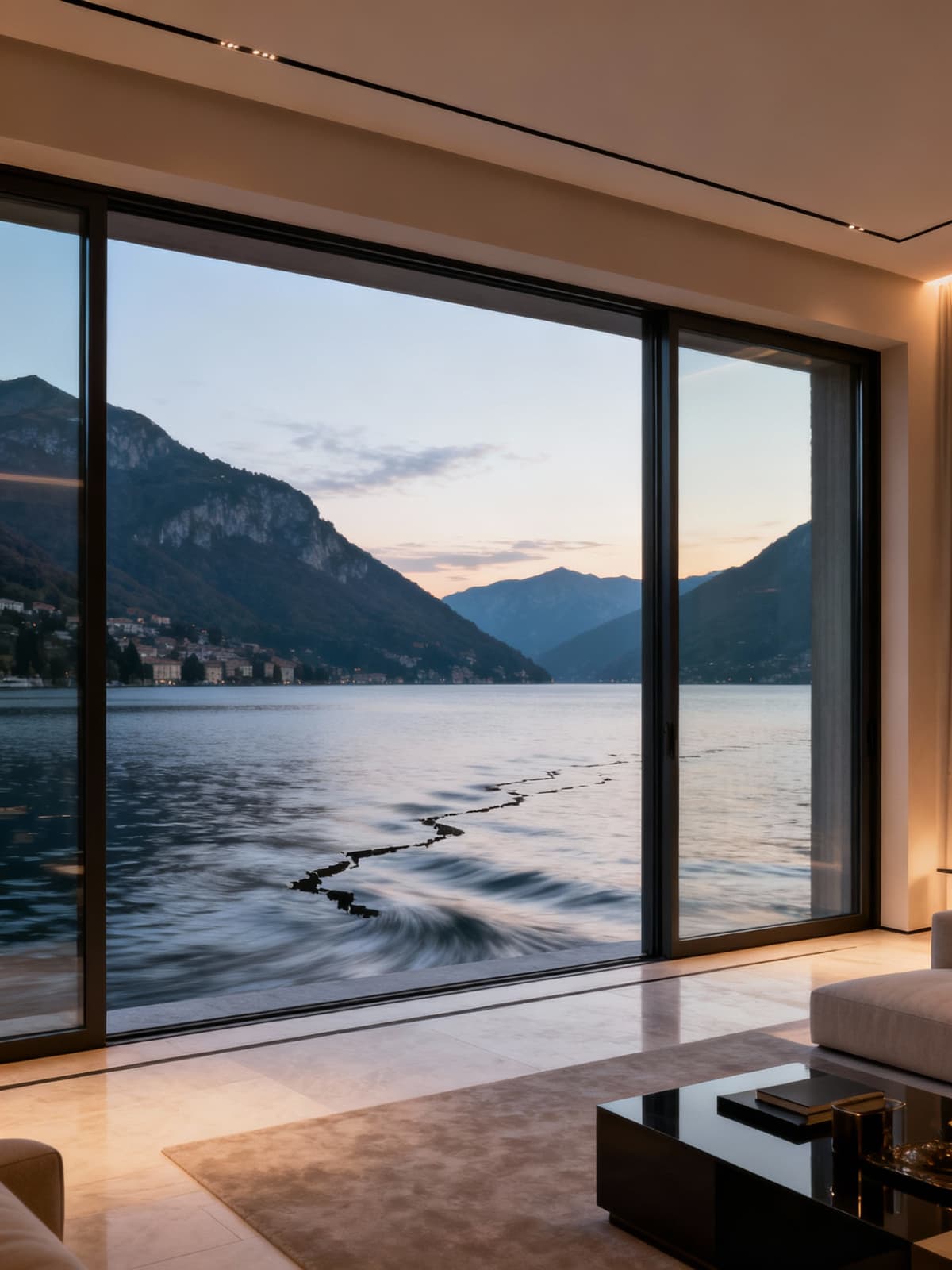 Exclusive penthouses overlooking Lake Como, showcasing modern design and premium materials in a tranquil, luxurious atmosphere.